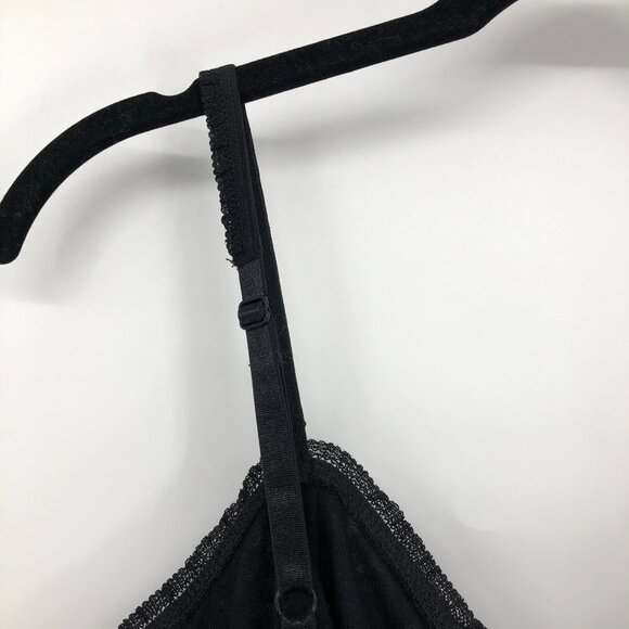 Guess Black Floral Lace camisole V Neck Spaghetti  Strap M - Picture 10 of 15